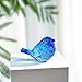 H&D HYALINE & DORA Blue Glass Bird Figurines Bird Gifts for Bird Lovers Women Crystal Glass Animal Figurine Collectible for Home Shelf Decor