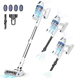 TMA Cordless Vacuum Cleaner,38Kpa Stick Vacuum Cleaner for Home Up to 55 mins,450W Brushless Motor,3h Quick Charge Detachable Battery,Lightweight Handheld Vacuum with LED for Pet Hair/Carpet/Hardwood