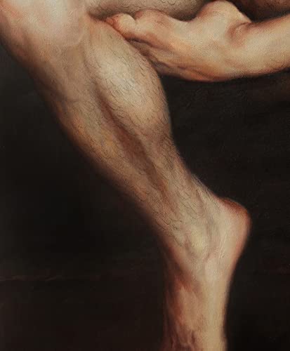 Dongyeeart Male Nude Painting Series #03 Art Prints+Hand Paint Lying Men At Home Canvas Transfer Giclee Prints Wall Art Decor (24"X36"-Frameless) #TOP3