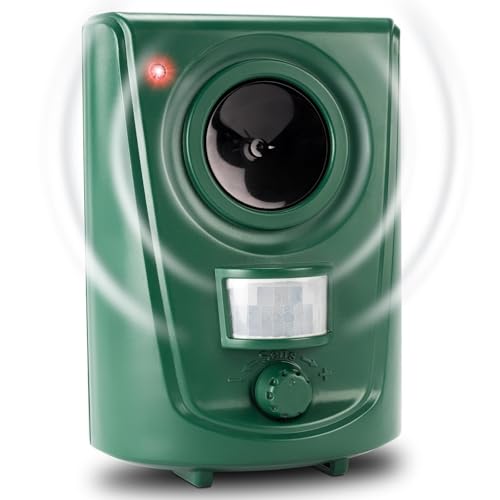 GARDIGO® Hunde- und Katzenabwehr | Hundeschreck und Katzenschreck für den Garten I Ultraschall Tiervertreiber 20-60 kHz I 120° Erfassungswinkel, 12m Reichweite | Gegen Hunde und gegen Katzen