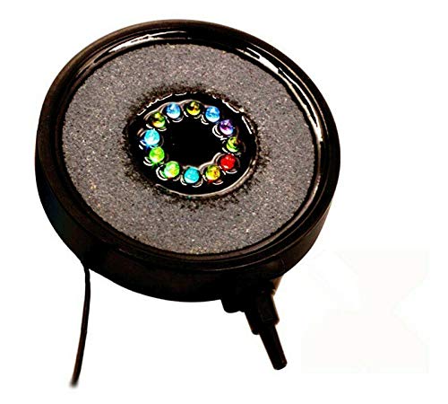 Finest Aquatics LED Bubble Ring Air Stone Light for Fish Tank Aquarium Decoration Air Stone - 3 Sizes (Large (13cm))