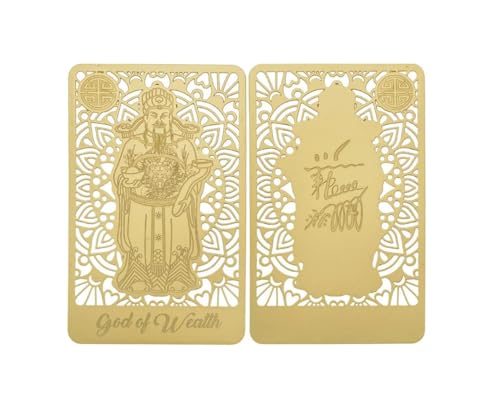 DMtse Chinese Feng Shui God of Wealth Amulet Card for Good Luck Symbolize Fortune Prosperity Coming to Success