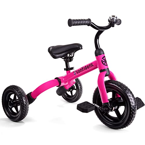 XIAPIA 3 in 1 Tricycle for Toddler Age 2-4 Year Old Boys and Girls, Foldable Toddler Tricycle& Balance Bike with Adjustable Seat and Detachable Pedal, Ride-on Toys for Boys Girls Birthday Gift