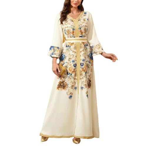 Abaya formelle à manches longues pour les fêtes du Moyen-Orient