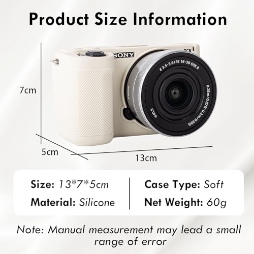 Funda de silicona suave para cámara Sony ZV-E10 II color blanco miniatura 2