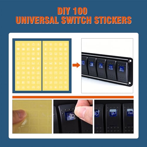 GGTA Painel De Interruptores Basculantes 8 Gang Alumínio À Prova D'Água 12V/24V Painel De Interrupt