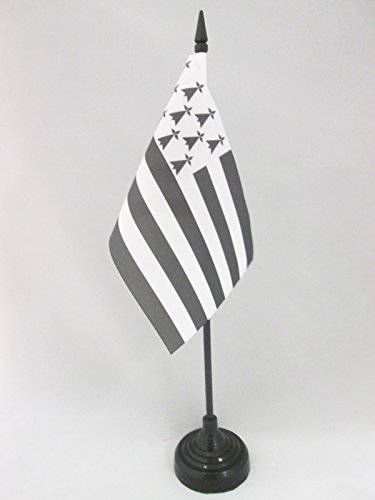 AZ FLAG Drapeau de Table Bretagne 15x10cm - Petit Drapeaux DE Bureau Breton - France 10 x 15 cm