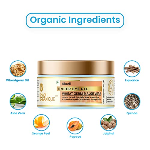 Image of Khadi Organique Under Eye Gel With Aloe Vera Extracts Reduces Aging Spots & Wrinkles Around The Eye Areas