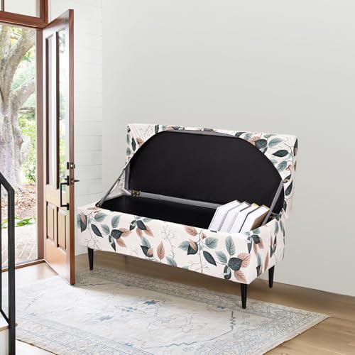 Image of FUANGUI Ottoman Cover Stretch Storage Ottoman Bench Slipcover Printed Folding Storage Bench Ottoman Cover Footrest Stool Slipcover Footstool Protector Cover with Elastic Bottom, Large,83