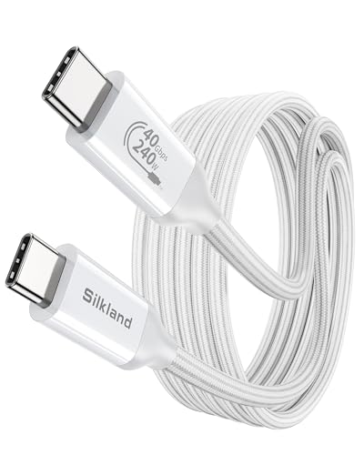 Silkland USB4 Thunderbolt 4 Kabel 2m, 40Gbps USBC Datenkabel, Schnellladung 240W PD3.1, 4K@144Hz 8K@60Hz HDR USB C Video Kabel für Thunderbolt 5, MacBook, PSSD, Switch, Laptop, Handy, Monitor, Hub
