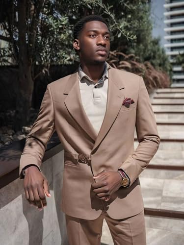Mens Suit 2 Piece Slim Fit Suit for Wedding Formal Classic Suits for Men Tuxedo Suit with Metal Clasp for Business Prom Party4