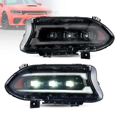 VLAND LED Headlights For Dodge Charger 2016-2023 With Yellow or White DRL Driver Side & Passenger Side For Factory Halogen model only