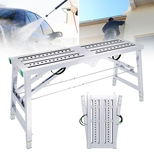 Échafaudage polyvalent pliable avec plate-forme de travail réglable 5 hauteurs
