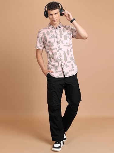 Image of Highlander Men's Slim Fit Shirts | Printed | Half Sleeves | Spread Collar | Casual Shirts | Stylish Shirt