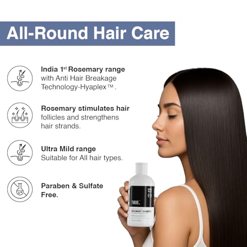 Image of ThriveCo Rosemary Hair Care Combo | Shampoo 250ml, Conditioner 250ml, Hair Water Spray 100ml & Essential Oil 15ml | Hair Fall Control & Growth Support