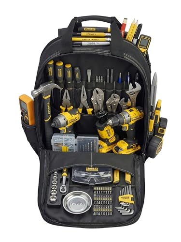 Image of HENNY BAGS Tools Bag Durable 51-Pocket Tool Bag Tool Backpack Premium 1680D Ballistic PVC-Coated Oxford Fabric Tools Bag Multipurpose Storage for Electricians & Technicians Organizer Tool Bag Backpack
