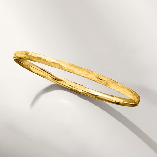 Ross-Simons Italian 10kt Yellow Gold Brushed Bangle Bracelet3