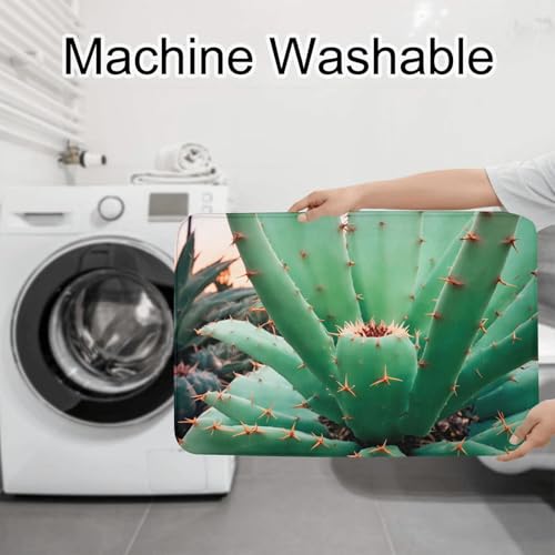 Tapis de salle de bain imprimés cactus Agave design chic pour vasque - 8
