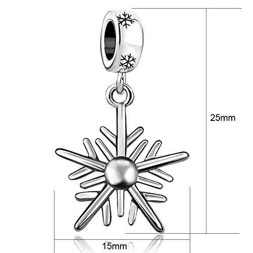Image of JMQJewelry Snowflake Christmas Charm Birthstone Dangle Charms Beads for Bracelets Women Jewelry