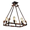 Hanglampen, Industriële v-intage 6 lichten hanglampen opknoping lamp 28”W kroonluchter plafondlamp armatuur met touw in…