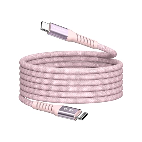 Verbatim Sync & Charge 100W Câble de Charge USB C PD 3.0 Câble USB C vers USB C 120cm Charge Rapide Compatible avec iPhone 16 Pro Max, iPhone 15, Samsung, MacBook Air, iPad, Pixel 9 Robuste Rose