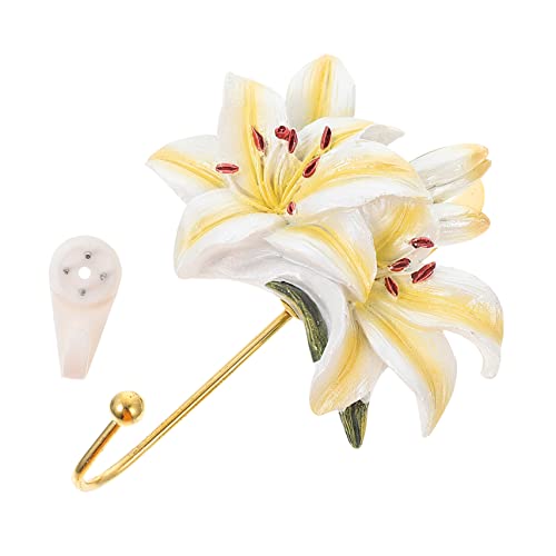 Cabilock European Style Wall Mounted Hook Creative Floral Design Towel Holder for Home Decor Decorative for Bedrooms Living Rooms and Entryways