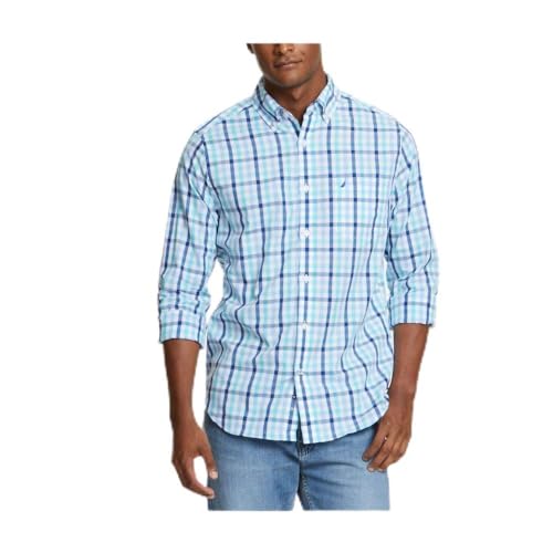 Nautica Men's Wrinkle Resistant Long Sleeve Button Front Shirt