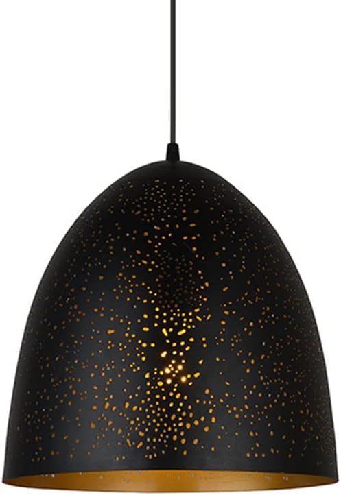 Lampe suspendue pour cuisine noire de 28 cm style vintage grange