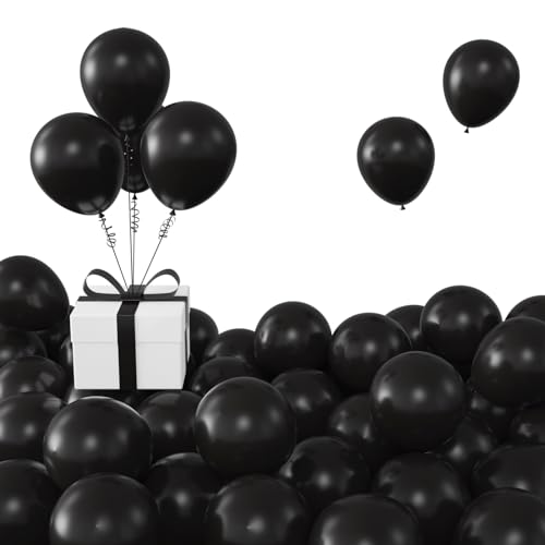 Image of Black Balloons,100 Pcs 5 Inch Mini Matte Latex Balloons for Balloon Garland Arch, Birthday Decoration, Wedding Party, Baby Shower Decorations