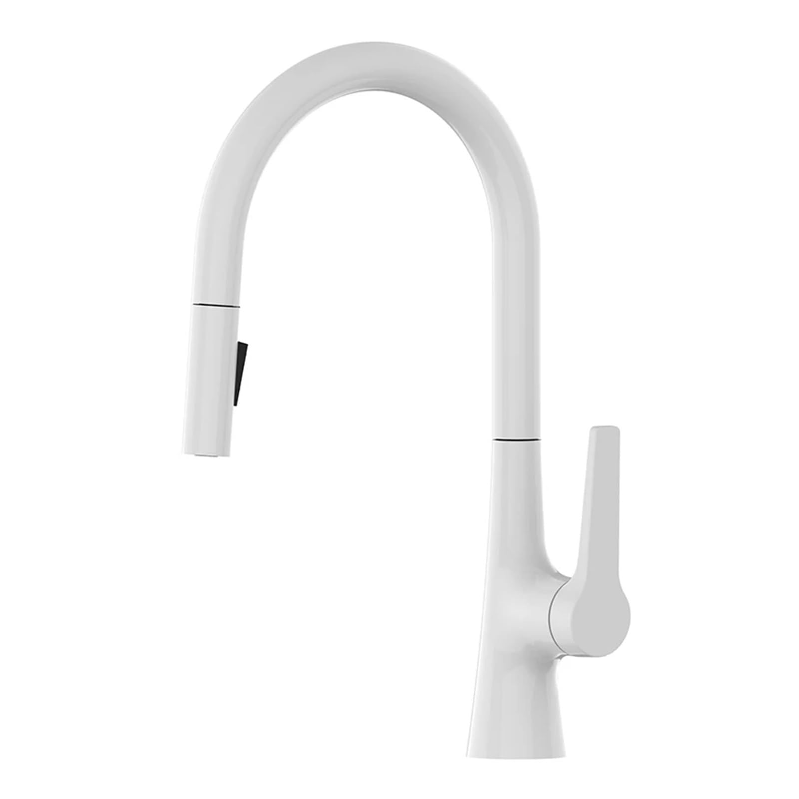 ZYCHSJXA Brass ThreeFunction Single Handle hot and Cold Water Crane countertop Mounted Kitchen Faucet PullOut Mixer tap(White)