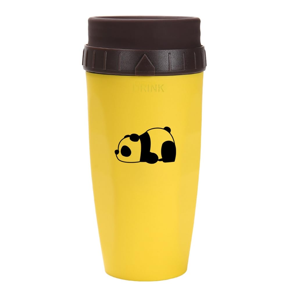 CTRLZS French Twist Cup, Cold Drink Coffee Juice Cup, Portable Plastic Insulation, Coffee Straw Cup Panda