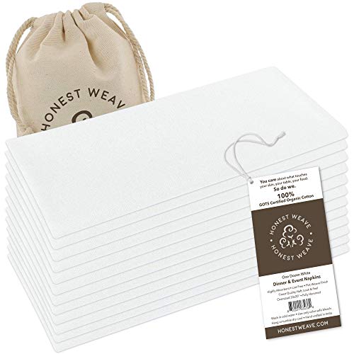 Organic Cotton Cloth Napkins Set (12-Pack Black)