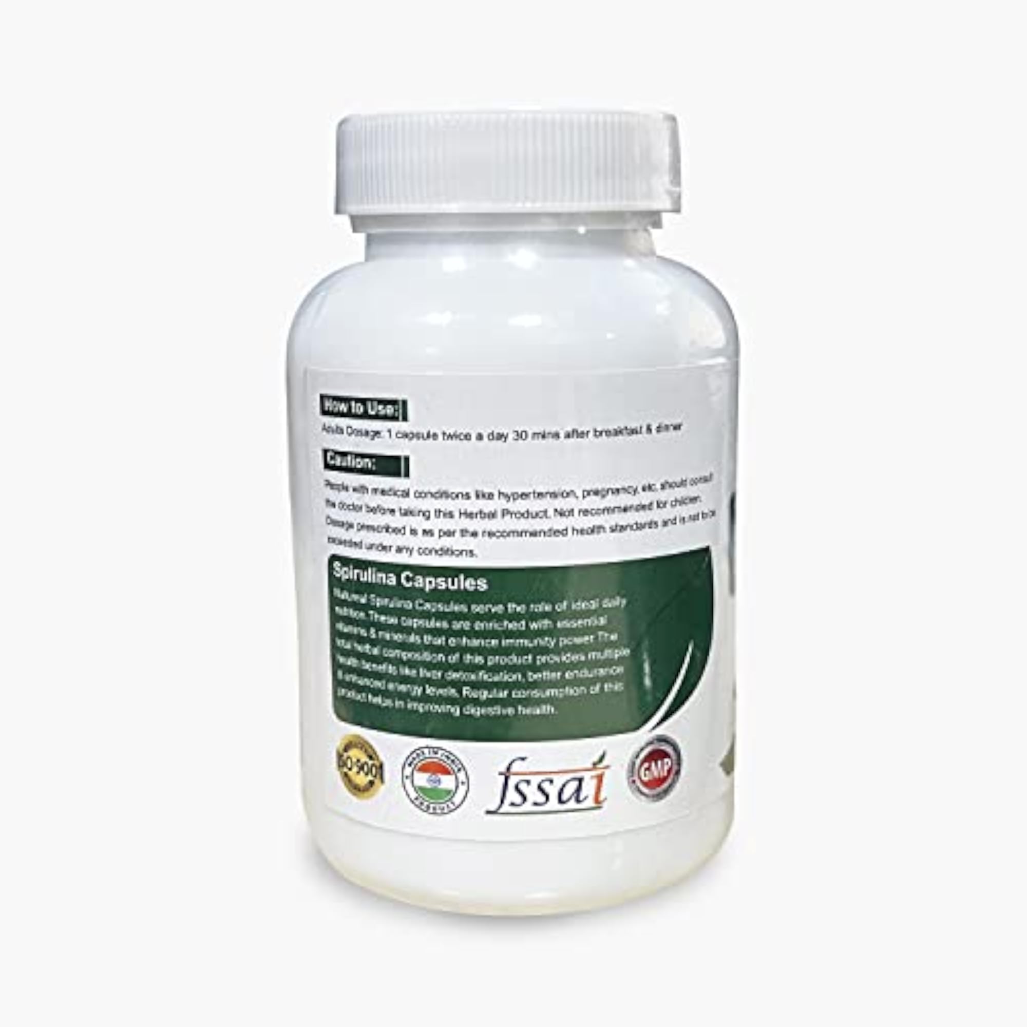 Overall Wellness Combo: Spirulina & Moringa Extract 800mg, 60 Capsules