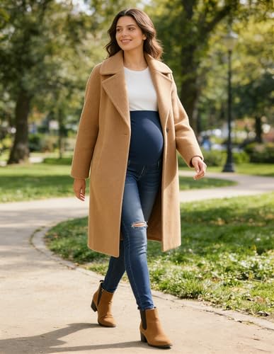 Image of PACBREEZE Women's Maternity Jeans Over Belly Skinny Stretchy Denim Pants Comfy Slim Pregnancy Pants