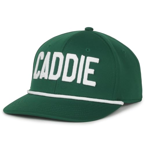 Green Caddie Hat – Structured Golfer Hat w/White Embroidered “Caddie” Letters, Adjustable Strap2