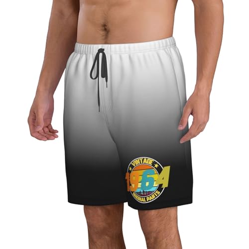 Vintage 1964 60th Birthday Gifts for 60 Years Old Men's Casual Board Shorts Swim Trunks Bathing Suits2