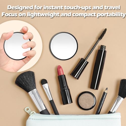 kaiyaya 40X specchio d'ingrandimento piccolo specchio ingranditore con ventosa e pinzette cosmetico da 8 cm set compatti per un trucco preciso e una depilazione delle sopracciglia - 6