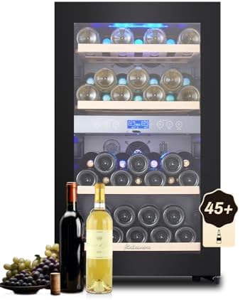 Kalamera Cave a vin Nouvelle version, 45 bouteilles, cave à vin m...