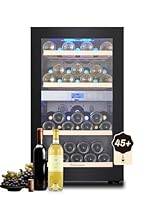 Kalamera Weinkühlschrank 2 Zonen, 45 Flaschen, 120Liter, großes LCD-Display, Temperaturzonen 5-10°C/10-18°C, KRC-120BFG