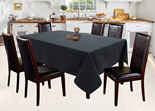 Image of AIRWILL 100% Cotton Solid Pattern 6 Seater Rectangle Table Cover Sized, 56x71 inches (Grey, Pack of 1)