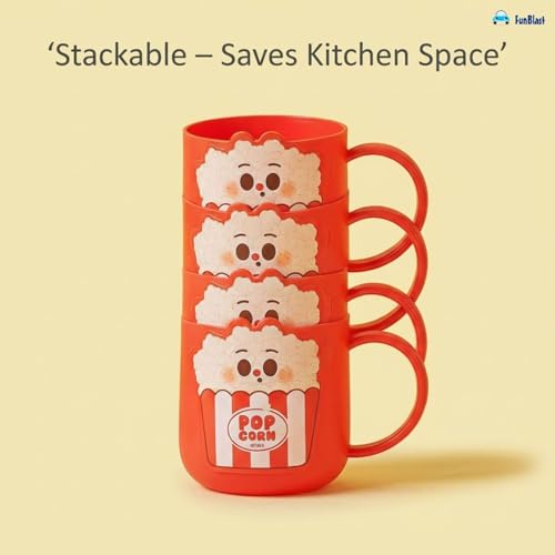 Image of FunBlast Milk Mug for Kids - 400 Ml; Unbreakable Mug for Kids, Milk Mugs for Kids Unbreakable - Milk Drinking Cup for Kids (Pop Corn)