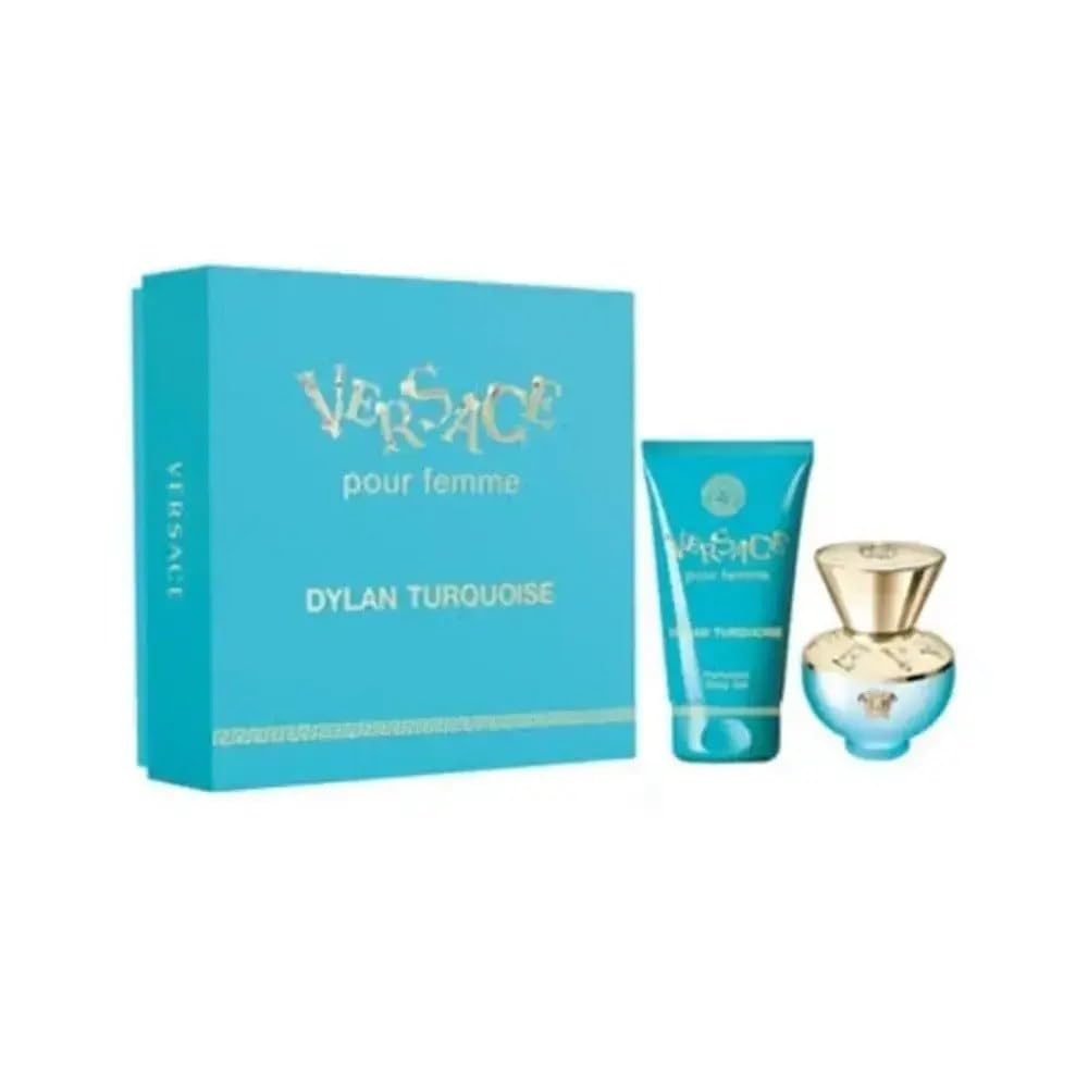 Versace Dylan Turquoise Pour Femme Set 2 30 Ml EDT + 30 Ml Body Gel per donna, per un profumo elegante e duraturo, 30 ml