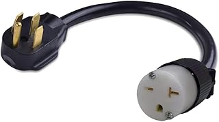 14-50P Male 4-Pin Stove Range Oven Plug To 5-20R 3-Prong Socket Female Receptacle Outlet Electric Power Cord Adapter/Converter 220/250V input 220/250 Output