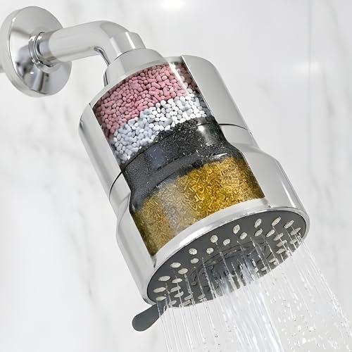 Image of Purifit Shower Filter For Bathroom with Shower Head | Water Softener for Bathroom, Multi-Flow Hard Water Softener For Shower with 3 Spray Modes, Helps Reduce Chlorine, Dry Skin & Hair Fall Concerns
