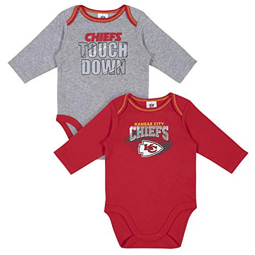 Image of Gerber NFL unisex-baby Nfl Team 2 Pack Long Sleeve Onesie Bodysuit