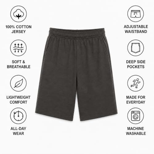 Image of Essential Elements Mens 3 Pack 100% Cotton Lounge Pajama PJ Shorts | Soft Breathable Knit With an Elastic Waist and Handy Pockets, Comfy for Sleep, Workouts and Relaxed Everyday Wear