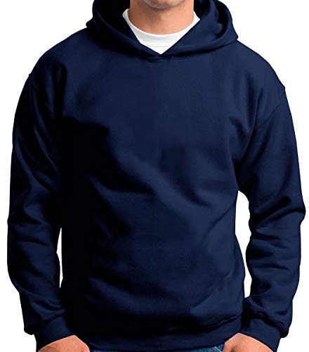 Blusa Moletom Lisa Masculina Feminina Blusa de Frio com Capuz – Slim Fitness Fashion – Azul Marinho