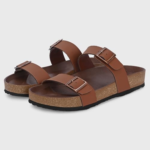 Image of Centrino Men's Berkin-Style Slip-On Sandals | Open Toe Design | Soft PU Footbed | Lightweight & Comfortable | Arch Support | On-Grip Sole | Casual Outdoor Wear (6863)