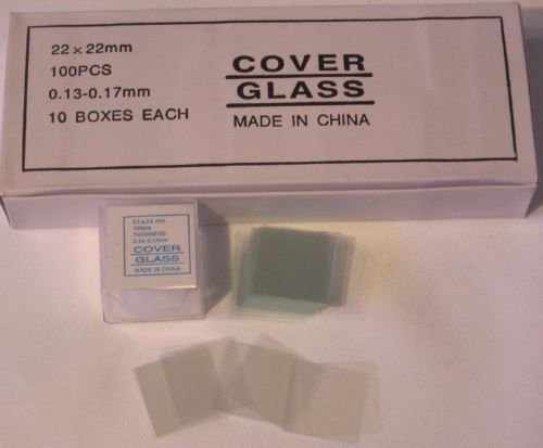 Glass Microscope Slides Cover Slips, 22x22mm, Pack of 1000