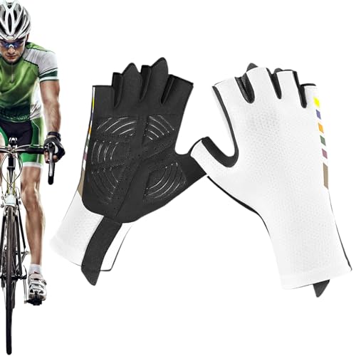 Samuliy Guantes de bicicleta – Guantes de bicicleta antideslizantes de verano que absorben los golpes, transpirables, elegantes guantes de ejercicio al aire libre para hombres y mujeres para correr